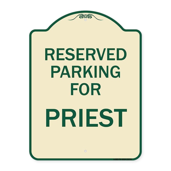 Parking Reserved for Priest Heavy-Gauge Aluminum Architectural Sign, 24" x 18", TG-1824-23378